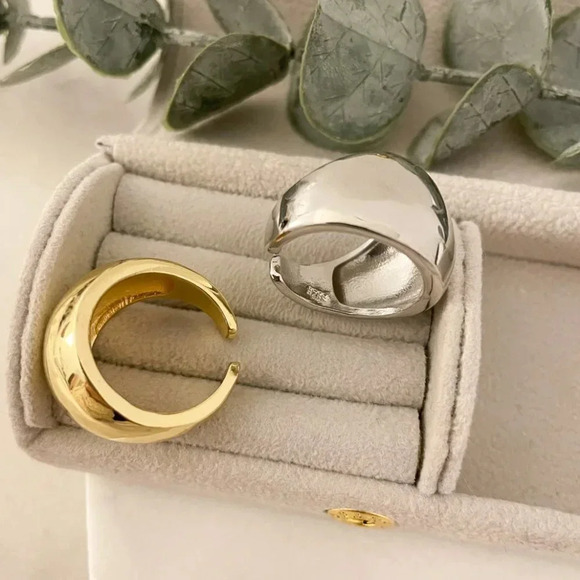 925 Sterling Silver Chunky Ring Thick Dome Ring Silver Statement Ring Bold Ring - Picture 7 of 7